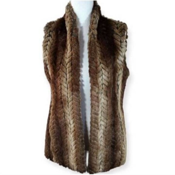 LIZ CLAIBORNE FAUX FUR VEST SZ.SP EUC. - Picture 1 of 8